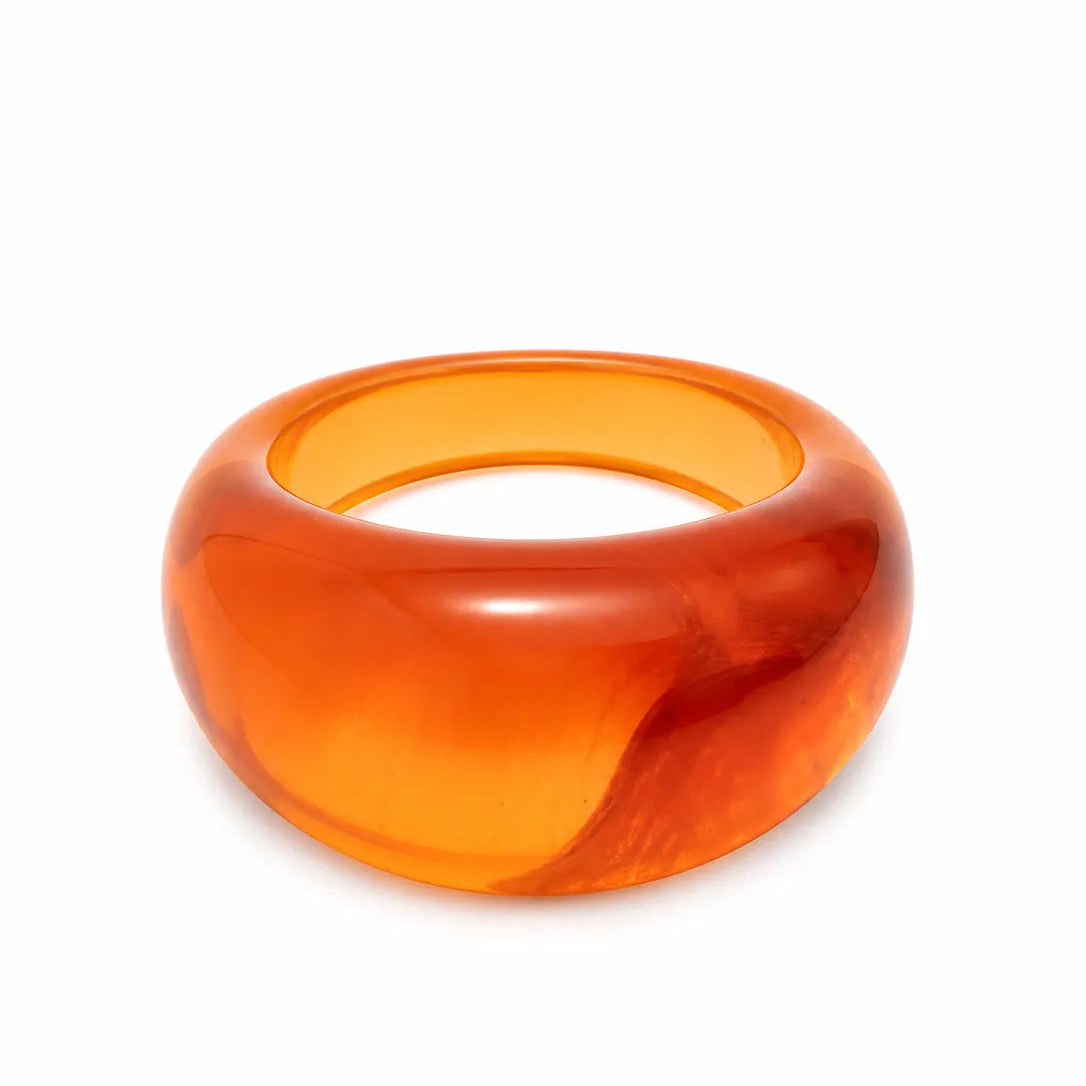 Jelly Mirror chunky resin ring in Transparent orange – product view