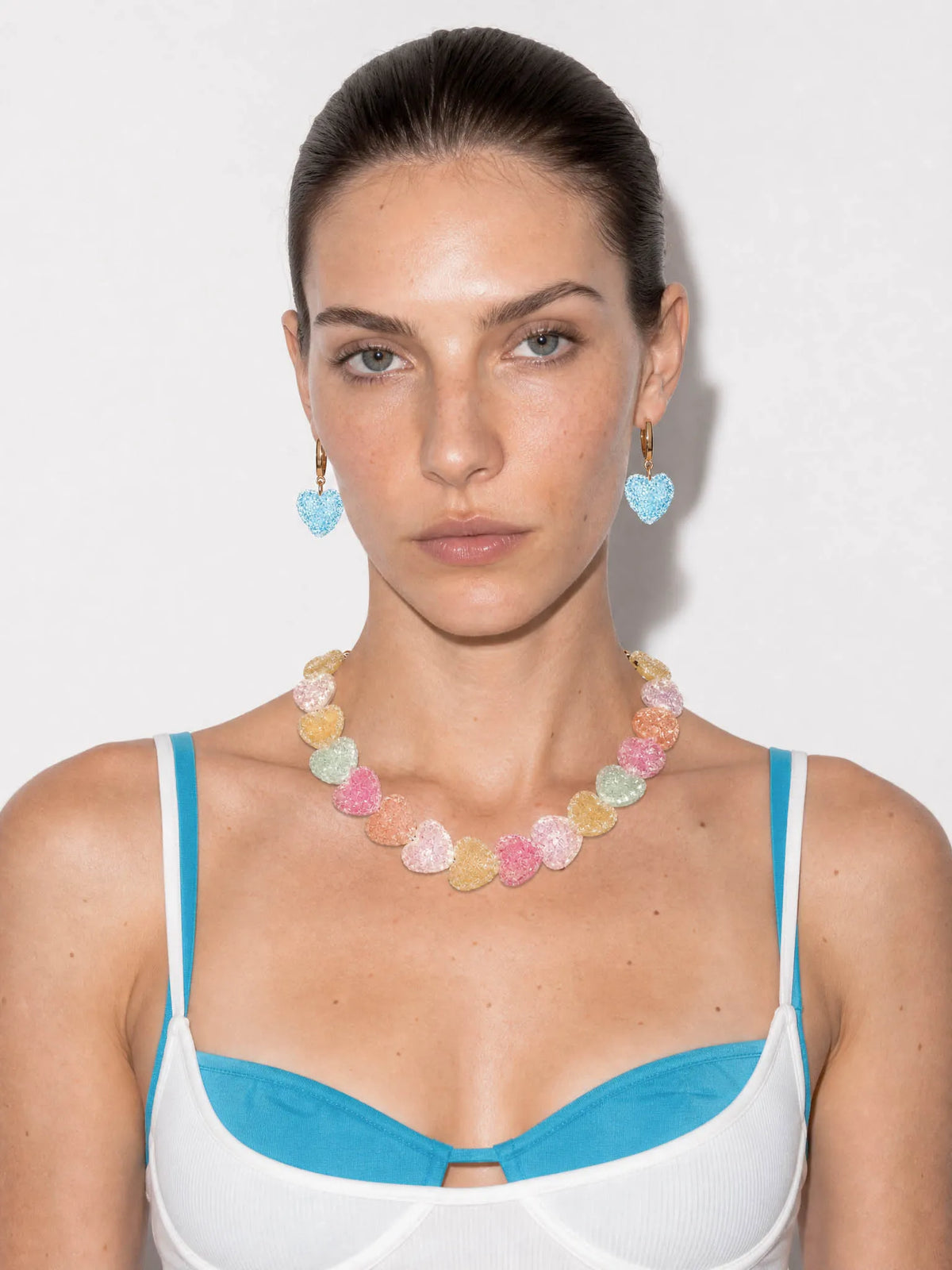 Candy Mix Jelly Heart Necklace – detail view
