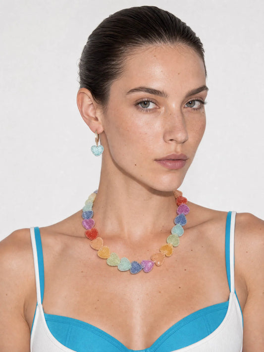 Rainbow Jelly Heart Necklace – alternate product view