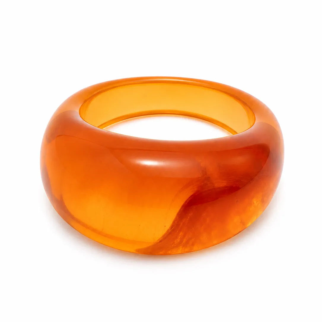 Jelly Mirror chunky resin ring in Transparent orange – additional view
