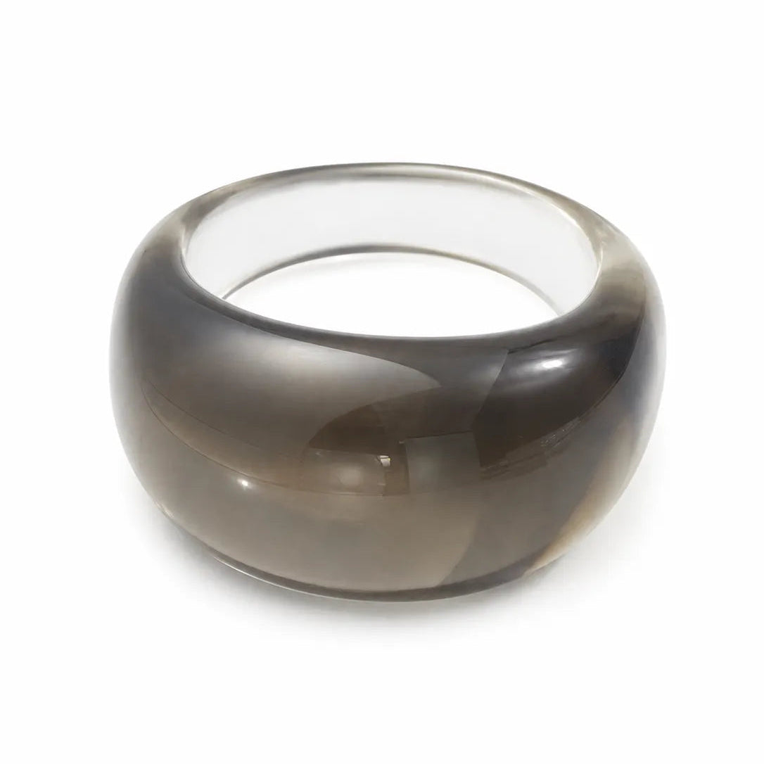 Jelly Mirror chunky resin ring in Transparent black – additional view