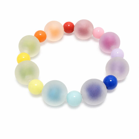 Lucky Aura colorful frosted resin bead bracelet