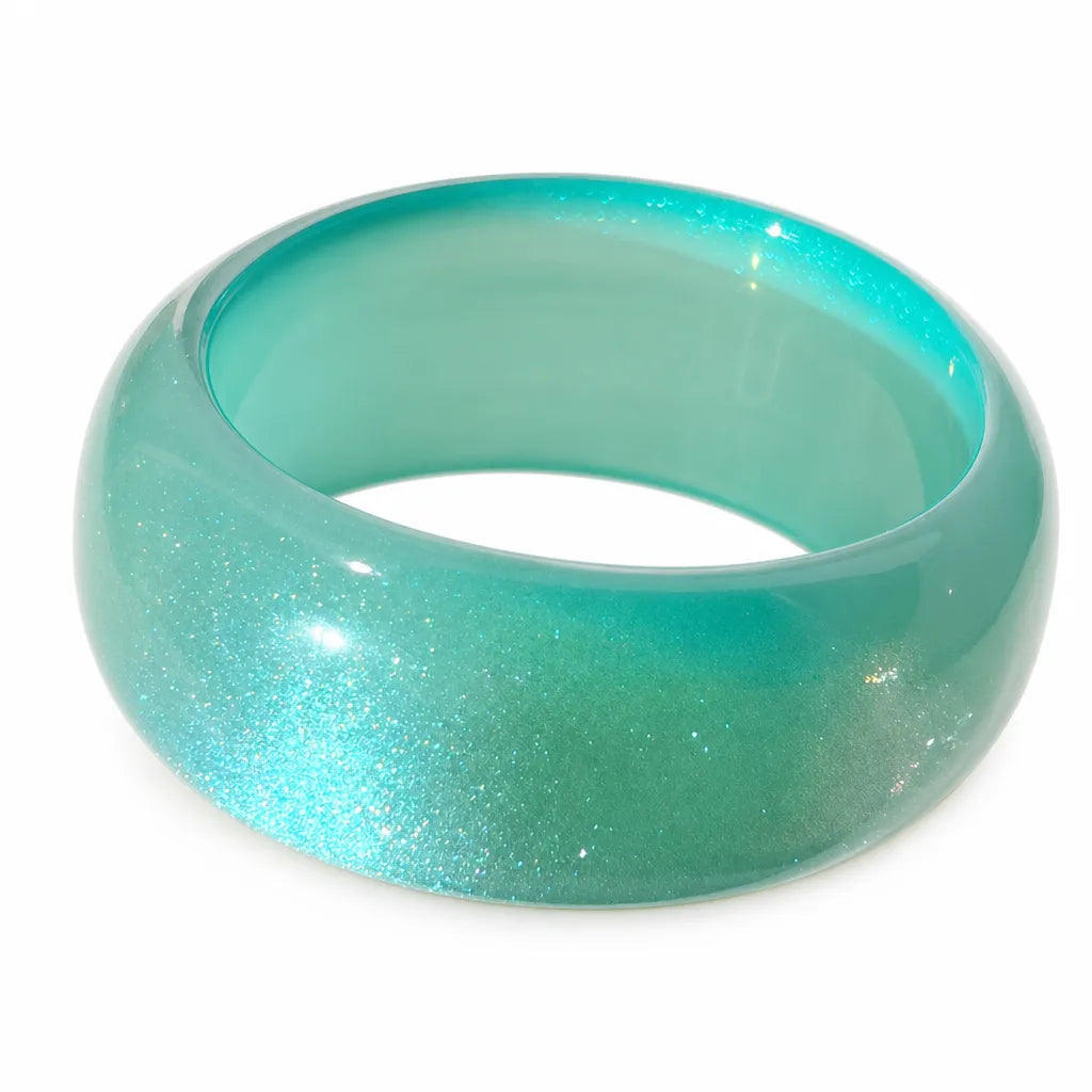 Jelly Aurora Bangle in Peacock Blue – alternate view