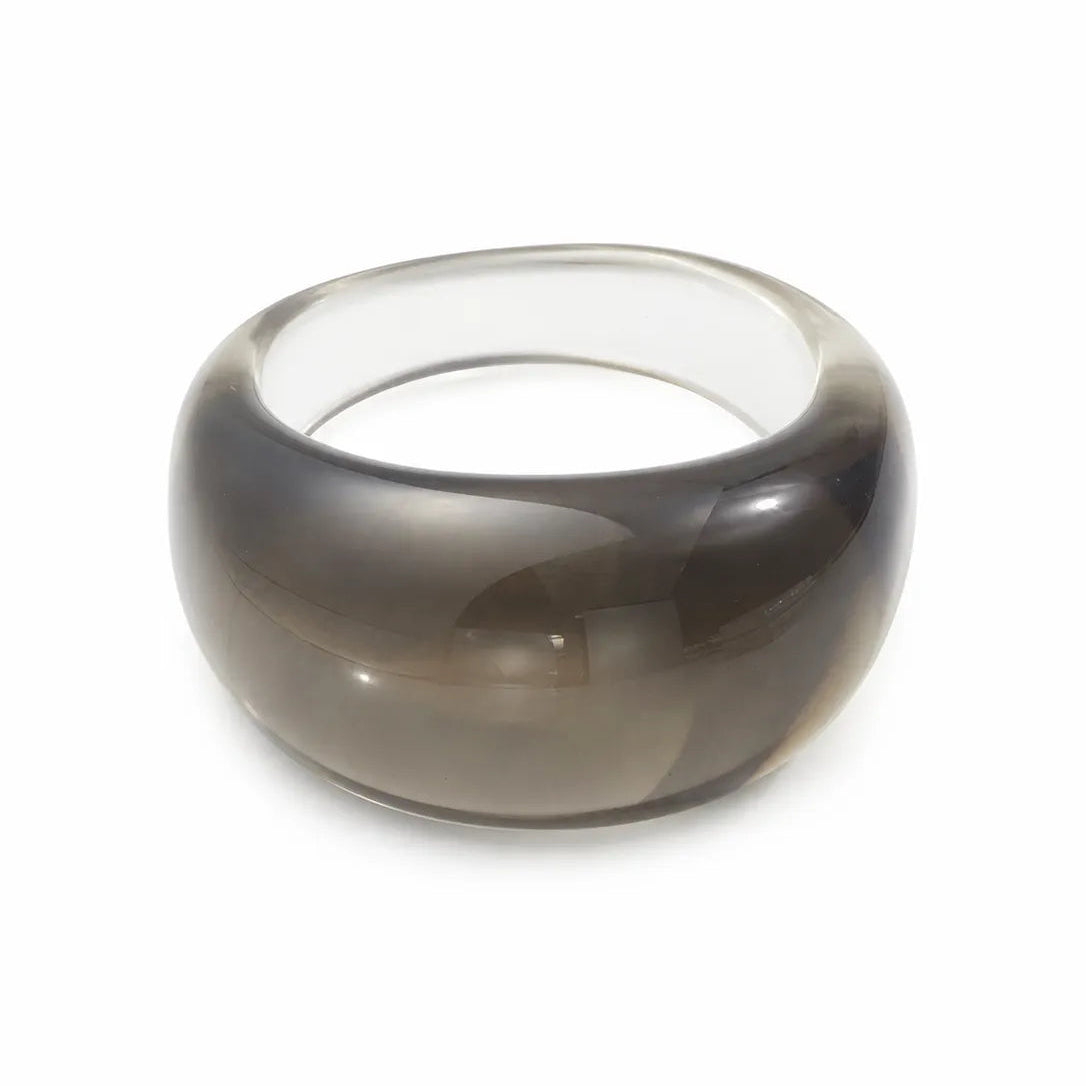 Jelly Mirror chunky resin ring in Transparent black – product view