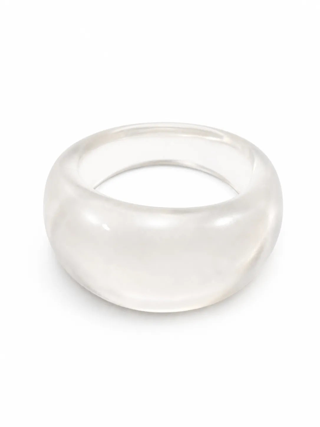 Jelly Mirror chunky resin ring in transparent – additional view